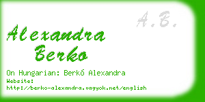 alexandra berko business card